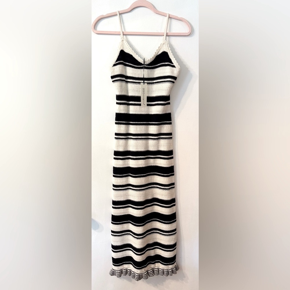 Black and White Knit Stripe Dress